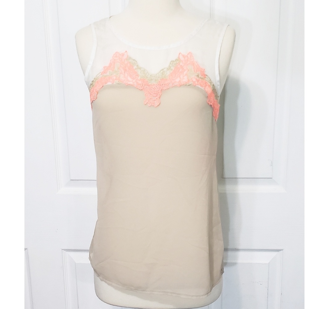 Marineblu Lightweight Lace Detail Top